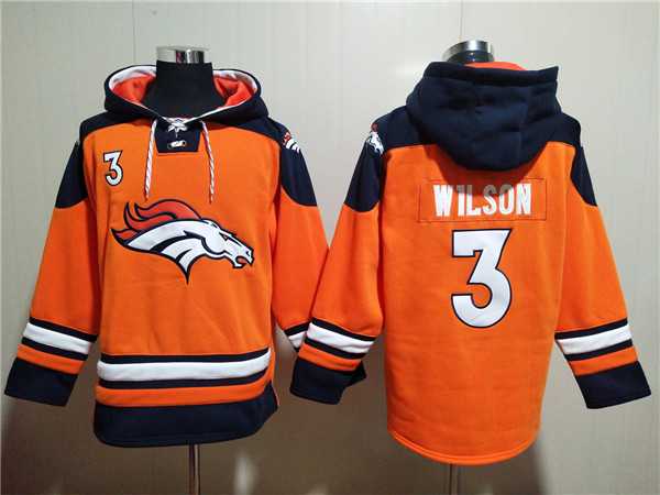 Denver Broncos #3 Russell Wilson Orange Ageless Must Have Lace Up Pullover Hoodie,We sell and wholesale Denver Broncos #3 Russell Wilson Orange Ageless Must Have Lace Up Pullover Hoodie on line form chian!